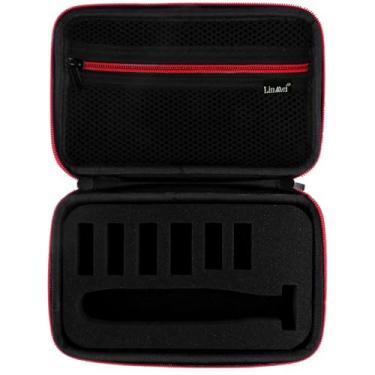 Imagem de LinMei Capa rígida compatível com Philips Norelco OneBlade QP2520 QP2530 QP2570 QP2620 QP2630 Capa protetora para viagem para barbeador elétrico bolsa de armazenamento (vermelha)