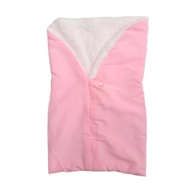 Imagem de Saco de Dormir Infantil com Zíper Porta Bebê para Saída Maternidade Material Sherpa, Aconchegante para Recém-Nascido (Rosa)