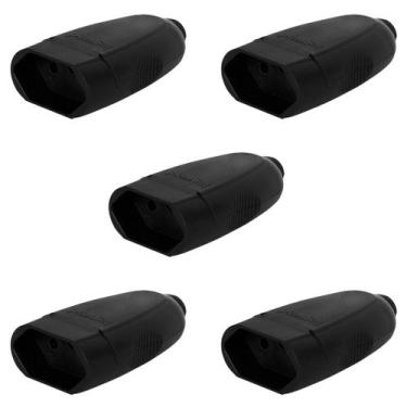 Imagem de Kit 5 Plug Femea 2p+t Pb Axial 10a 250v Cor Preto Legrand - PIAL