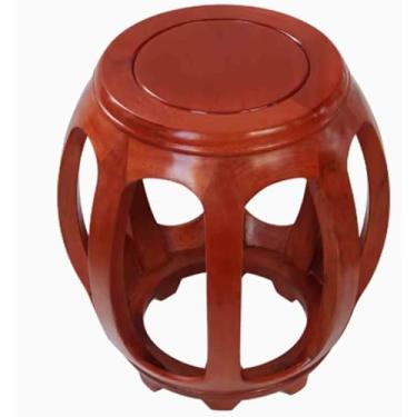 Imagem de Banqueta de tambor de madeira maciça novo banco de tambor chinês banco de quarto banco doméstico para sala de chá banco de mesa de café simples banco de estudo (cor: marrom, tamanho: grande)