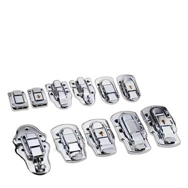 Imagem de Caixas de armário com mola ferrolho de trava de aço suave para porta deslizante janela simples fechadura de caixa de ferramentas 1 peça (A06)