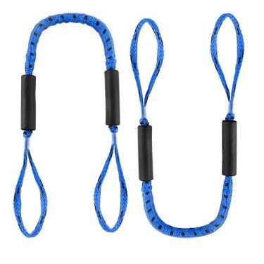 Imagem de Hopeseily Linha de ancoragem elástica de 1,5 m, corda de amarração marinha absorvente de choque com snubber interno, acessórios para barcos, corda de ancoragem, linha de âncora para barcos, jet ski