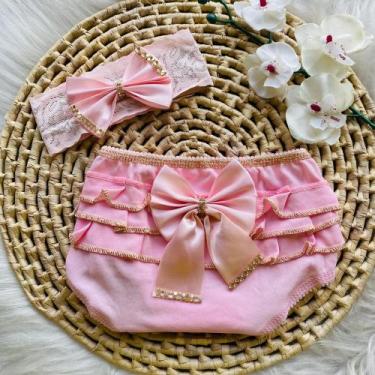 Imagem de Kit bunda rica e laço - KBANINHA KIDS, Rosa bebê