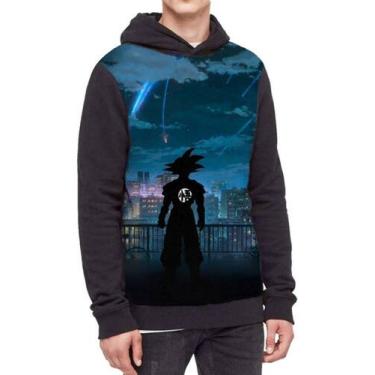 Imagem de Moletom Com Capuz Goku Mangá Dragon Ball Ref:765 - smoke, Preto, GG
