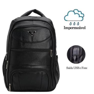 Imagem de Mochila Masculina Couro Reforçada Notebook Impermeável Executiva com U