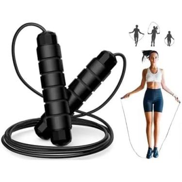 Imagem de Corda de Pular Profissional 3 m Aço para CrossFit – Speed Rope Ajustável, Rolamentos 360° para Duplo Under e HIIT, Treino Intenso Sem Emaranhar-se