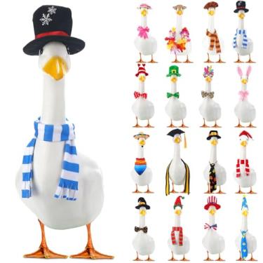 Imagem de Locmeo Conjunto de 16 roupas de ganso para varanda para todas as estações, outono, festival de Halloween, 68 cm, roupas de ganso de gramado para pátio e quintal (sortidos)