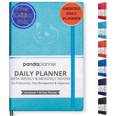 Imagem de Panda Planner Planejador diário clássico A5 2026 – planejador diário mensal e trimestral sem data com agenda horária, lista de tarefas, planejador de metas, rastreador de hábitos, diário de gratidão e