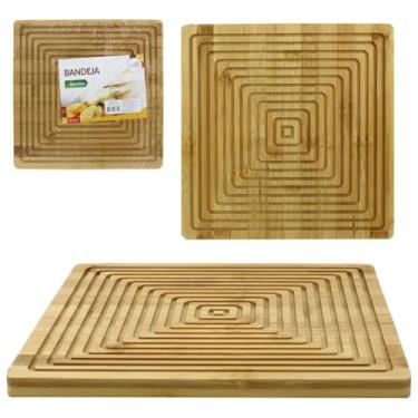 Imagem de Tábua Quadrada Bambu Petisqueira Queijos Carnes Salgados