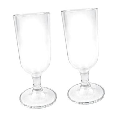 Imagem de Generic Taças de vinho de acrílico, copo de, copos elegantes com haste para água, copos de haste curta para chá de panela, festa, bar, aniversário