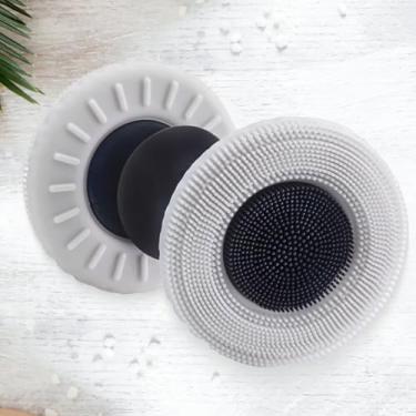 Imagem de Escova de limpeza de pele de silicone dupla face cinza - Esfoliação profunda e limpeza suave para uma pele suave - Ferramenta de limpeza facial durável e versátil