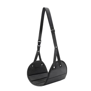 Imagem de 1 rede para pés de avião (espuma de memória), apoio para os pés de avião perfeito para acessórios de viagem, rede para pés de mesa, preta