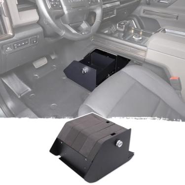 Imagem de Aotumcer SAFE Caixa de bloqueio de cofre de segurança para console central inferior compatível com modelos Hummer EV 2023 2024 2025 2026+ SUV/caminhonete Mtel preto console central cofre cofre