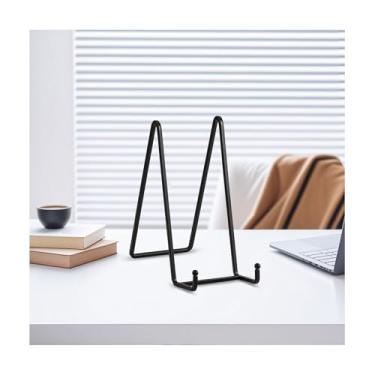 Imagem de Suporte de placa de 20 cm para exibição - suporte de mesa para travessas grandes, molduras de fotos, livros de receitas - preto (1 peça)