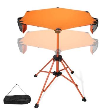Imagem de ZEMIRO CHARGE Mesa de piquenique dobrável portátil com porta-copos e bolsa de transporte – Mesa dobrável para uso ao ar livre para churrasco, pesca e viagens