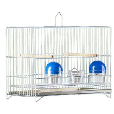 Imagem de Gaiola Canários Periquitos Exposição Com 3 Comedouros Prata