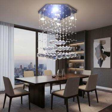 Imagem de Lustre Para Sala, Quarto, Cozinha De Cristal K9 Base 30x30