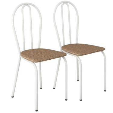 Imagem de Kit 02 Cadeiras Tubular America 004 Branco ARTEF - Artefamol, Rattan