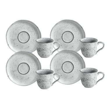 Imagem de Jogo De Xicaras Café Pires 120Ml 4 Peças Bio Echo Rustico