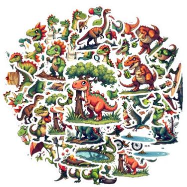 Imagem de 35 peças Dinossauro Arco-íris Música Esportes Natureza Vibrante Brincalhão Bonito Humorístico Interativo para Mala Frigorífico Telefone Bagagem Laptop Guitarra Carro Adesivos Brinquedos DIY Telefone