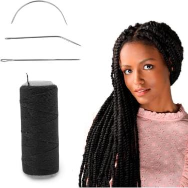 Imagem de Kit Aplicador Profissional de Mega Hair – Agulhas e Linha 10m para Ponto Italiano, Lace, Wigs e Entrelaçamento | Prático, Durável e de Alta Precisão