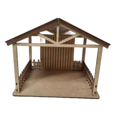 Imagem de Casa Para Presépio (24x17x20 Cms) Casinha em MDF Cru