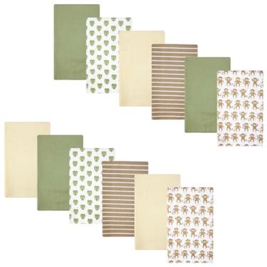 Imagem de Hudson Baby Pacote com 12 panos de flanela de algodão para meninos, macaco, tamanho único