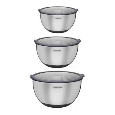 Imagem de Kit 03 Potes Cucina Em Aço Inox Tramontina