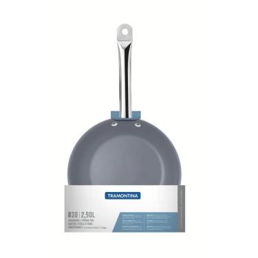 Imagem de Frigideira Rasa Tramontina Professional Em Aço Inox Com Fundo Triplo E Revestimento Int...