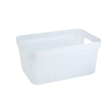 Imagem de Cesto Organizador Plástico 21x11 Branco - Tudo em Caixa