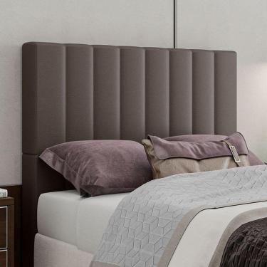 Imagem de Cabeceira Estofada Casal 140 Cm Esmeralda Corino Marrom