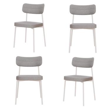 Imagem de Cadeira Mynna Fixa C/4 Pes 525 X 470 X 790 Mm C/4 Um Pés Brancos.corriente Cinza Claro Corriente Cinza Claro