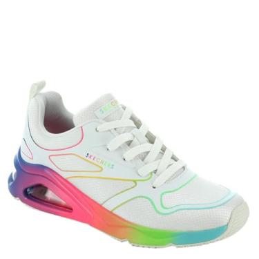 Imagem de Skechers Tênis feminino Tres-air Uno-Rainbow Roads, Mulit branco, 6.5