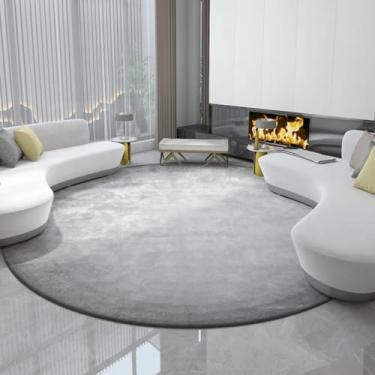 Imagem de Tapete luxuoso de pelúcia para decoração de quarto, tapete redondo grande para vestiário, tapete lavável, tapete minimalista para sala de estar (200x200 cm/L)