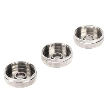 Imagem de RiToEasysports Conjunto de Substituição de Tampa de Válvula de Trompete de 3 Metais Prateados Fácil de Transportar para Instrumento Musical (OE da tampa inferior: 5615Q0)