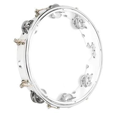 Imagem de SUNGOOYUE Pandeiro Portátil Profissional de 10 Polegadas, Jingles de Metal de Fileira Dupla Com Moldura ABS, Instrumento de Percussão Ajustável para Festa, karaokê, Performance (Transparente)