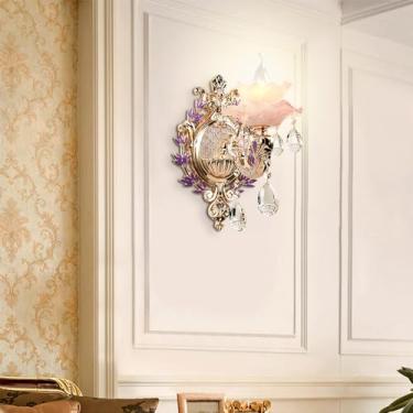 Imagem de Luminária de parede de cristal de luxo europeia, moderna, com LED, para decoração de sala de estar, quarto, escritório, quarto modelo, hotel, casa de campo, corredor (P 1 Luminária 1PCS)