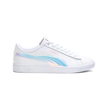 Imagem de PUMA Crianças Meninas Vikky V3 Twinkle Lace Up Tênis Casual Casual - Branco - Tamanho 6 M