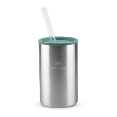 Imagem de Stanley - Can Cooler com tampa e canudo, copo térmico de 296 ml para manter as bebidas em lata geladas, Stainless Steel