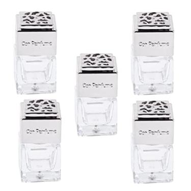 Imagem de barenx Frasco de aromaterapia decorativo para carro vazio, 5 peças, 6 ml, difusor de aromatizador - prata