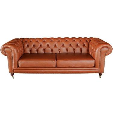 Imagem de Sofá 3 Lugares Sala De Estar 235cm Chesterfield Duo Couro