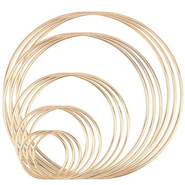 Imagem de Argolas douradas para artesanato, 15 peças de anéis de ferro para apanhadores de sonhos DIY, pendurar na parede e bordado (2–6,3), molduras de metal resistentes à ferrugem