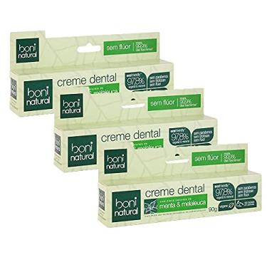 Imagem de KIT 3 Creme Dental Boni Natural Menta e Melaleuca 90g