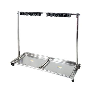 Imagem de TRGCJGH Suporte para esfregão e vassoura de carrinho de limpeza móvel rack de ferramentas de limpeza sobre rodas, para garagem, galpão, jardim, garagem, ao ar livre (128 cm/50,3 pol.)