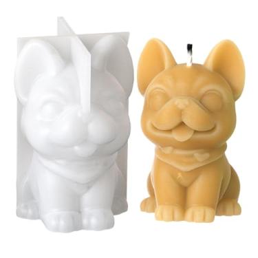 Imagem de Molde de vela de silicone para cães | Molde de gesso de animal | Ferramenta de fundição de gesso para decoração de mesa de silicone, molde de concreto 3D para decoração de casa