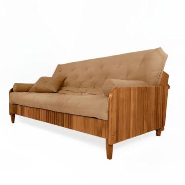 Imagem de Sofá Cama Paris Ii Ripado Acquablock Madeira Maciça Natural - Fendi