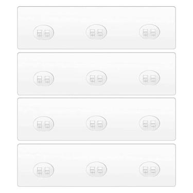Imagem de HAOYINEER 4 pacotes de substituição de adesivo de suporte de chuveiro, ganchos adesivos fortes para prateleiras de cozinha, sem perfuração transparente