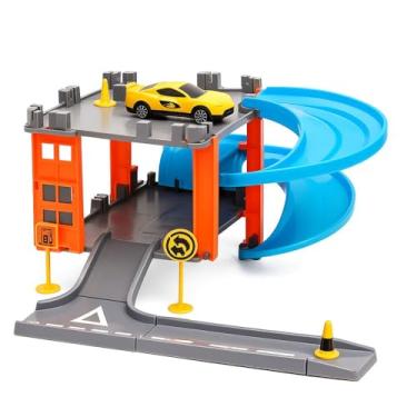 Imagem de Radical Racing Pista de Carros com Rampa Radical, Circuito Infantil com Curvas e Obstáculos, Brinquedo Educativo para Crianças com Carro Incluso