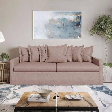 Imagem de Sofá Living Laguna 2,20m Com Capa Removível Lavável Cor Bege Escuro 2253