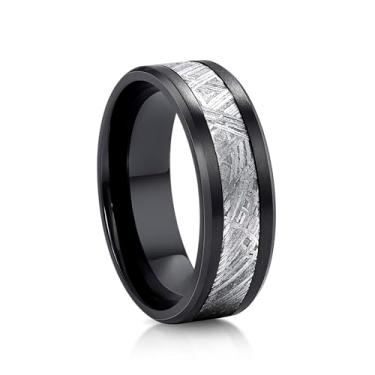 Imagem de GTMJ Aliança de casamento masculina 6-8 mm com ajuste confortável tamanho 8-12, Titânio, Sem pedra preciosa